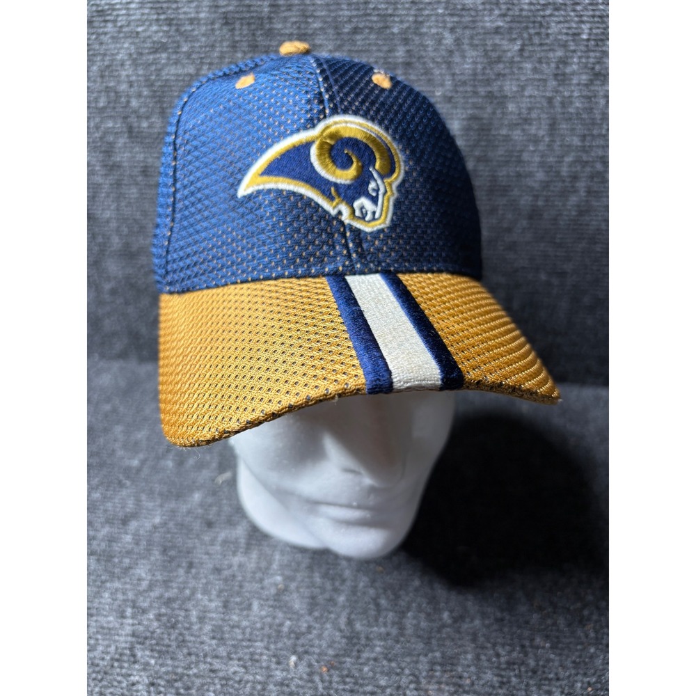 NFL Game Day St Louis Rams Hat Navy Blue Gold Mesh Adjustable Baseball Cap 3123